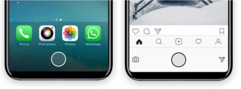 Mô phỏng iPhone 8 với phần chức năng ảo, thay đổi theo ngữ cảnh, cảm biến vân tay trên màn hình