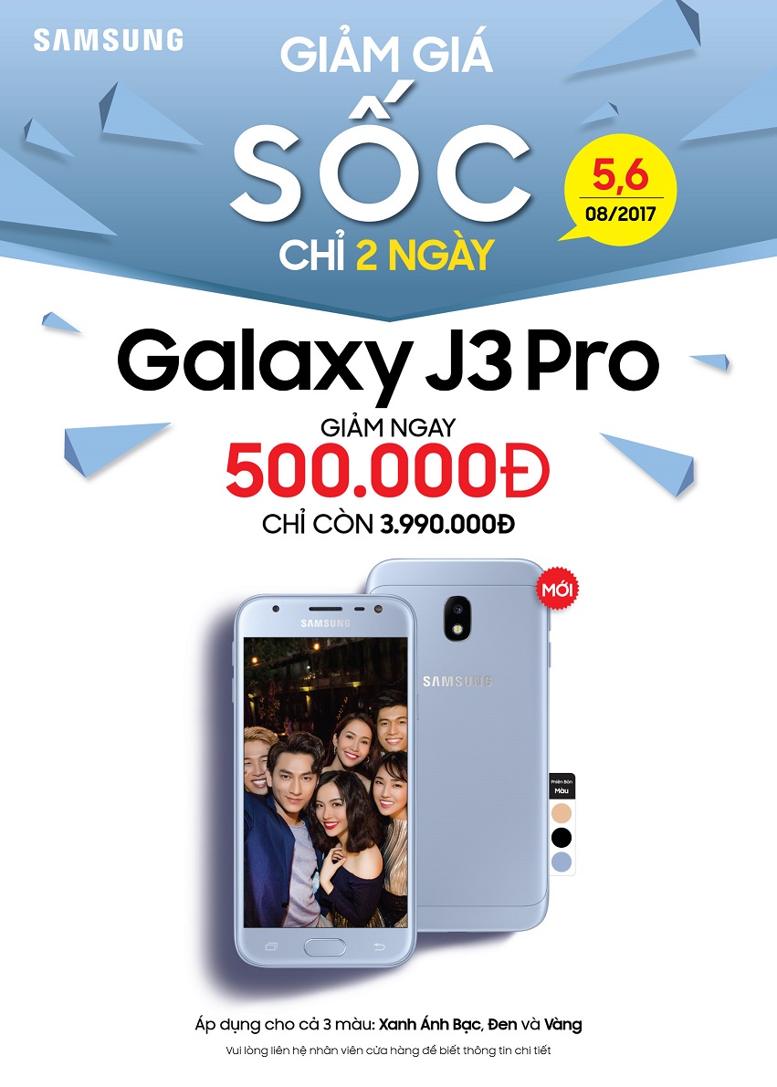 Khuyễn mãi samsung j3 Pro tháng 8 , apple center Hptshop đà nẵng