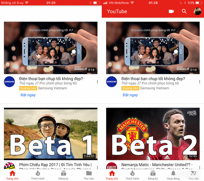 Trên iOS 11 Beta 1, thanh tìm kiếm của ứng dụng Youtube thường xuyên bị trắng và không thể sử dụng được. Vấn đề này đã được khắc phục trên Beta 2