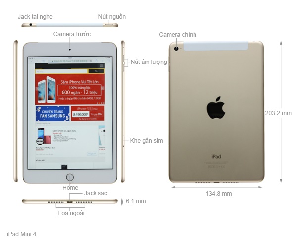 ipad mini 4, apple center đà nẵng 